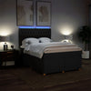 Stella Homewares Box Spring Bed with Mattress Black Queen Fabric