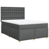 Stella Homewares Box Spring Bed with Mattress Dark Grey Queen Fabric