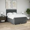 Stella Homewares Box Spring Bed with Mattress Dark Grey Queen Fabric