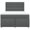 Stella Homewares Box Spring Bed with Mattress Dark Grey Queen Fabric