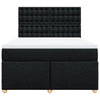 Stella Homewares Box Spring Bed with Mattress Black Queen Fabric