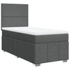 Stella Homewares Box Spring Bed with Mattress Dark Grey King Single Fabric