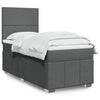 Stella Homewares Box Spring Bed with Mattress Dark Grey King Single Fabric