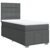 Stella Homewares Box Spring Bed with Mattress Dark Grey King Single Fabric
