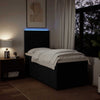 Stella Homewares Box Spring Bed with Mattress Black King Single Fabric