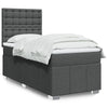 Stella Homewares Box Spring Bed with Mattress Dark Grey King Single Fabric