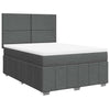 Stella Homewares Box Spring Bed with Mattress Dark Grey Double Fabric