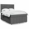 Stella Homewares Box Spring Bed with Mattress Dark Grey Double Fabric