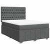 Stella Homewares Box Spring Bed with Mattress Dark Grey Double Fabric