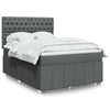 Stella Homewares Box Spring Bed with Mattress Dark Grey Double Fabric