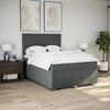 Stella Homewares Box Spring Bed with Mattress Dark Grey Queen Fabric