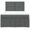 Stella Homewares Box Spring Bed with Mattress Dark Grey Queen Fabric