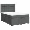 Stella Homewares Box Spring Bed with Mattress Dark Grey Queen Fabric