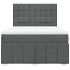 Stella Homewares Box Spring Bed with Mattress Dark Grey Queen Fabric
