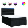 Stella Homewares Box Spring Bed with Mattress Black Queen Fabric