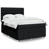 Stella Homewares Box Spring Bed with Mattress Black Queen Fabric