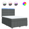 Stella Homewares Box Spring Bed with Mattress Dark Grey Queen Fabric