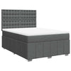 Stella Homewares Box Spring Bed with Mattress Dark Grey Queen Fabric
