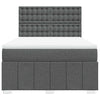 Stella Homewares Box Spring Bed with Mattress Dark Grey Queen Fabric