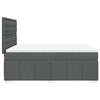 Stella Homewares Box Spring Bed with Mattress Dark Grey Queen Fabric