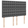 Stella Homewares Box Spring Bed with Mattress Dark Grey Queen Fabric