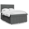 Stella Homewares Box Spring Bed with Mattress Dark Grey Queen Fabric