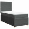 Stella Homewares Box Spring Bed with Mattress Dark Grey King Single Fabric
