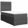 Stella Homewares Box Spring Bed with Mattress Dark Grey King Single Fabric