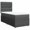 Stella Homewares Box Spring Bed with Mattress Dark Grey King Single Fabric