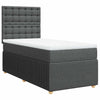 Stella Homewares Box Spring Bed with Mattress Dark Grey King Single Fabric