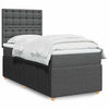 Stella Homewares Box Spring Bed with Mattress Dark Grey King Single Fabric