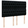 Stella Homewares Box Spring Bed with Mattress Black Double Fabric