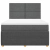 Stella Homewares Box Spring Bed with Mattress Dark Grey Queen Fabric