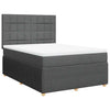 Stella Homewares Box Spring Bed with Mattress Dark Grey Queen Fabric