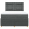 Stella Homewares Box Spring Bed with Mattress Dark Grey Queen Fabric