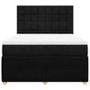 Stella Homewares Box Spring Bed with Mattress Black Queen Fabric