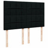 Stella Homewares Box Spring Bed with Mattress Black Queen Fabric