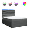 Stella Homewares Box Spring Bed with Mattress Dark Grey Queen Fabric