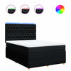 Stella Homewares Box Spring Bed with Mattress Black Queen Fabric
