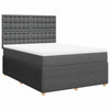 Stella Homewares Box Spring Bed with Mattress Dark Grey Queen Fabric