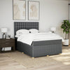 Stella Homewares Box Spring Bed with Mattress Dark Grey Queen Fabric