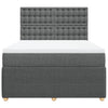 Stella Homewares Box Spring Bed with Mattress Dark Grey Queen Fabric