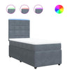 Stella Homewares Box Spring Bed with Mattress Dark Grey King Single Velvet