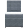 Stella Homewares Box Spring Bed with Mattress Dark Grey King Single Velvet