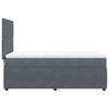 Stella Homewares Box Spring Bed with Mattress Dark Grey King Single Velvet