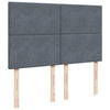 Stella Homewares Box Spring Bed with Mattress Dark Grey Queen Velvet