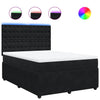 Stella Homewares Box Spring Bed with Mattress Black Queen Velvet