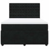 Stella Homewares Box Spring Bed with Mattress Black Queen Velvet