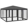 Stella Homewares Party Tent with 8 Mesh Sidewalls Anthracite 4x4 m HDPE