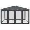 Stella Homewares Party Tent with 8 Mesh Sidewalls Anthracite 4x4 m HDPE